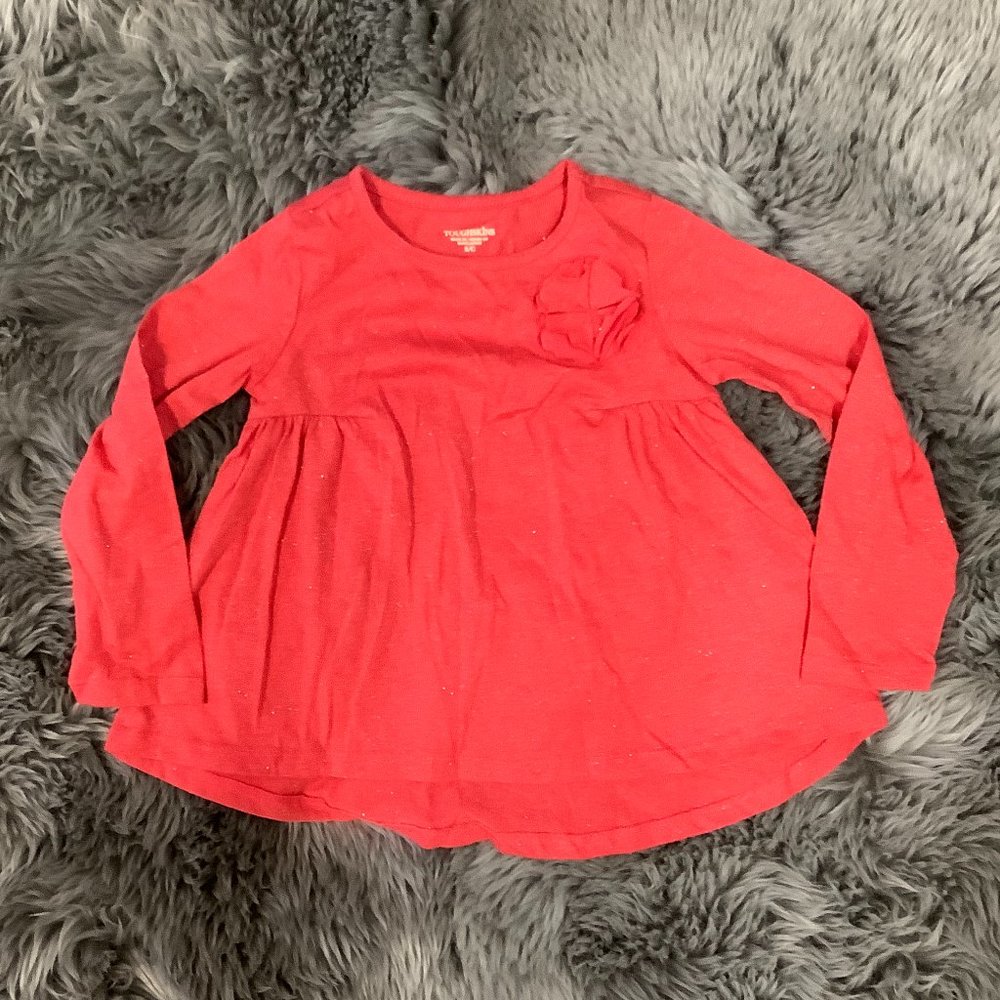 Toughskins | Girl's Long Sleeve Top | Red |  Small